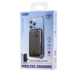 Power bank Magnétique 3 en 1 10000mAh REMAX RPP-695 15W Affichage numérique de la batterie - Gris — REMAX · Smarty Paris 18e